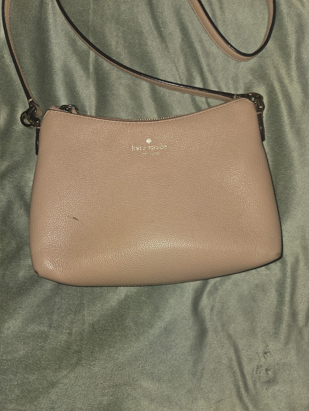 kate spade pebbled leather crossbody in taupe beige - Picture 2 of 8